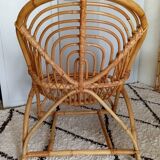 Fauteuil rotin années 60