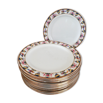 Service of 10 dessert plates Sarreguemines and Digoin