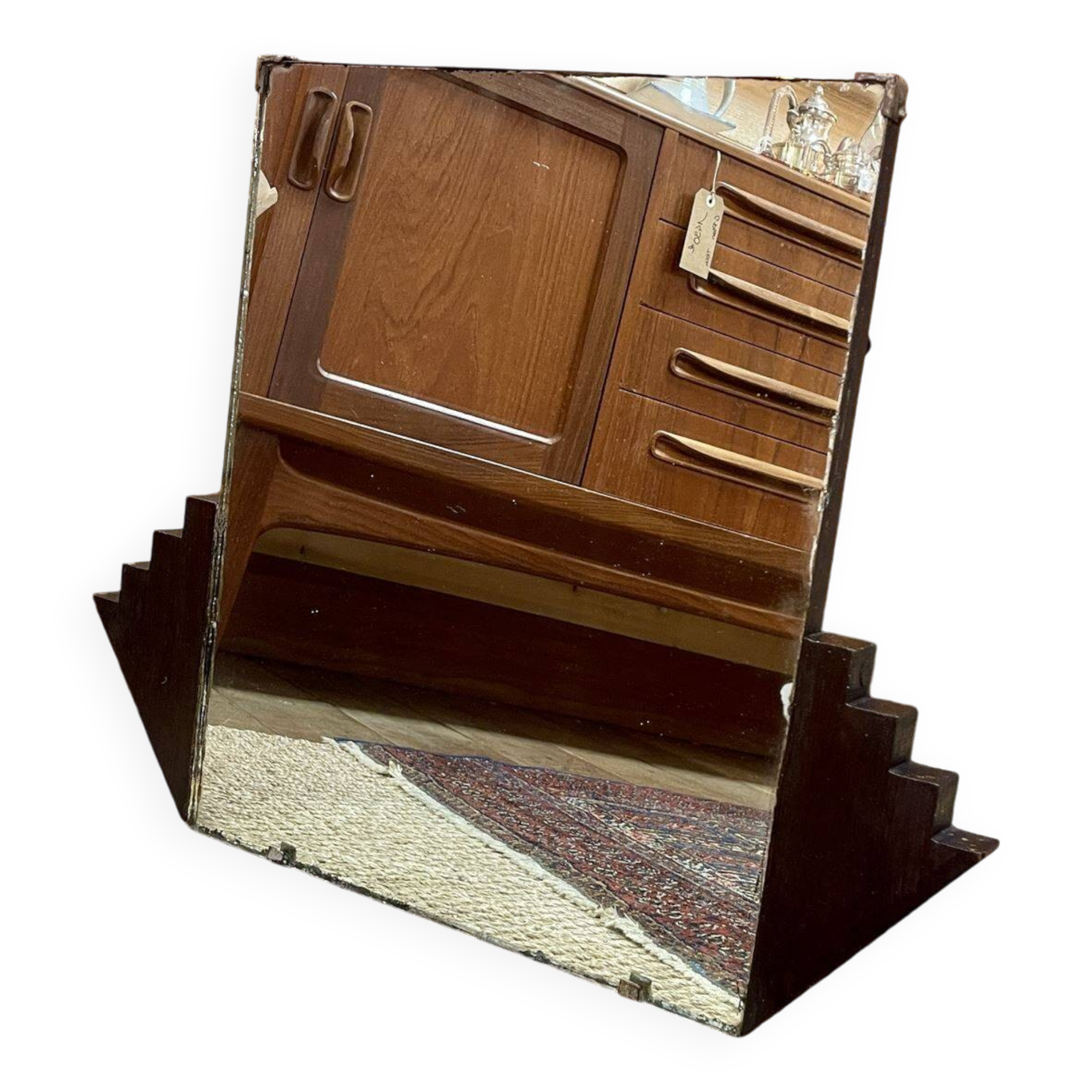 1930s English Art Deco Period Beveled Mirror - 58.5x46cm