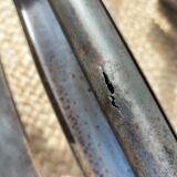 3 chaises en métal, style Tolix
