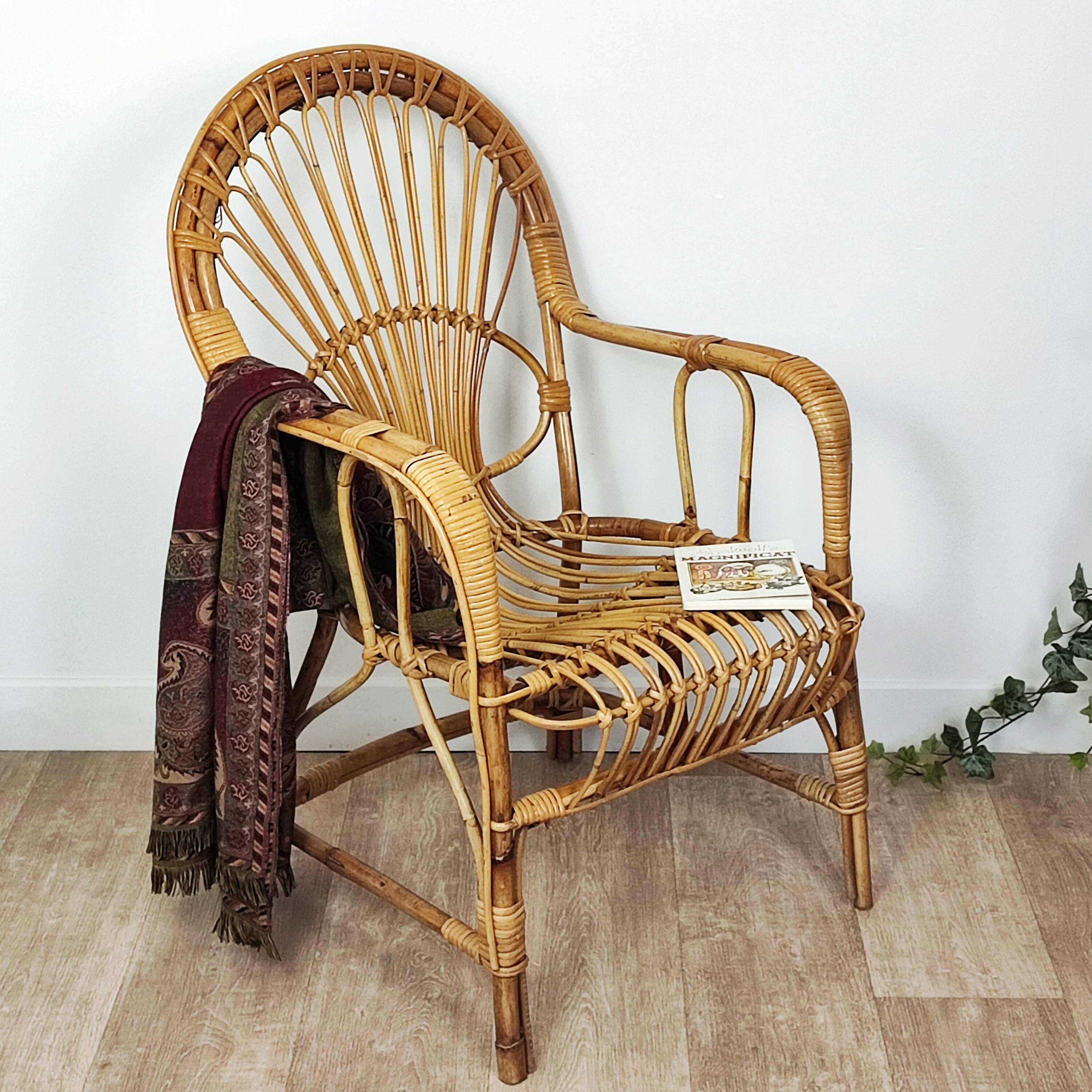 Rattan armchair 60'
