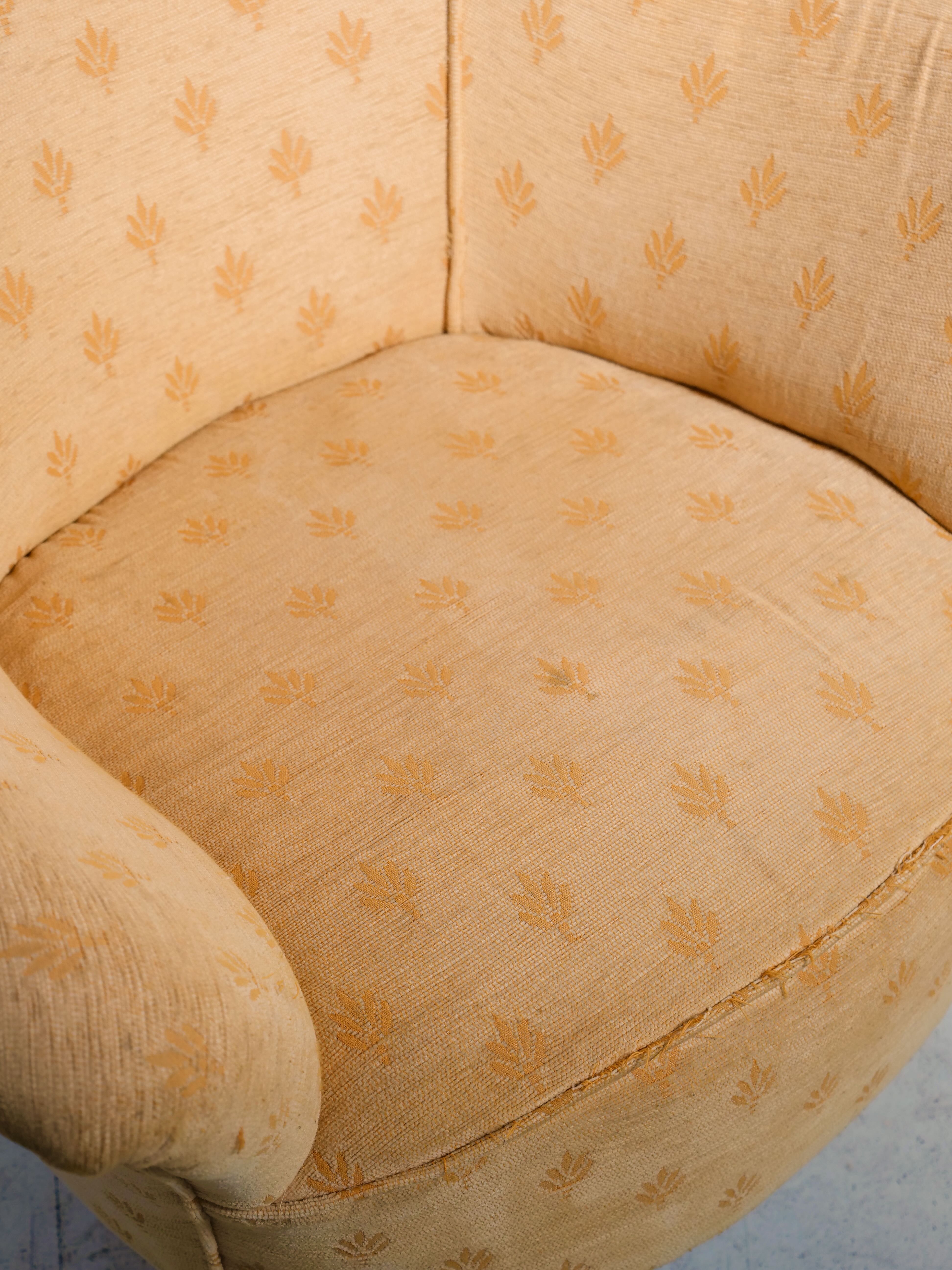 Pair of yellow vintage armchairs