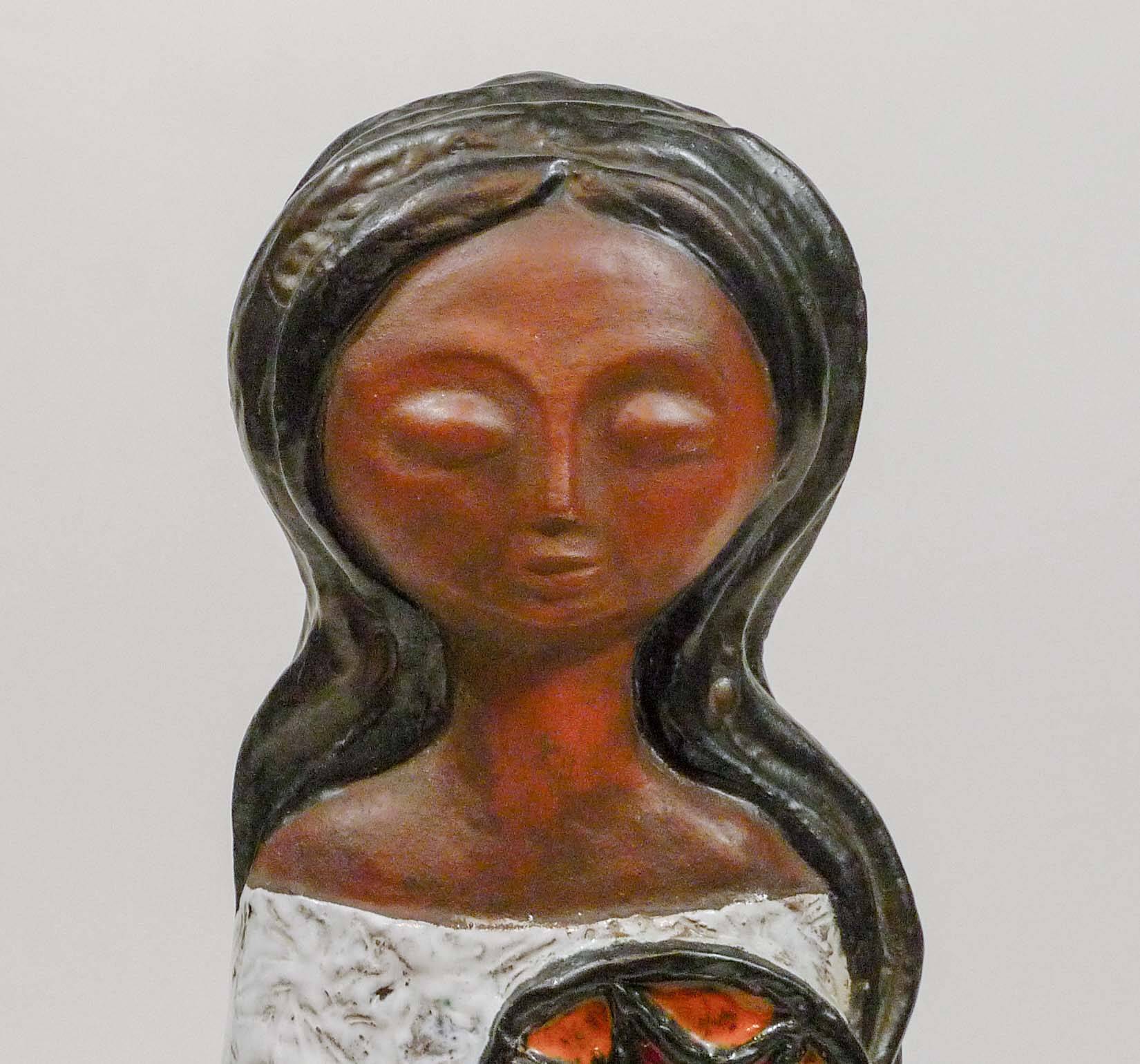 Handcrafted Ceramic Woman Sculpture by Rogier Vandeweghe for Perignem 1960s