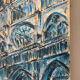 Notre Dame en bleu, huile sur toile signée