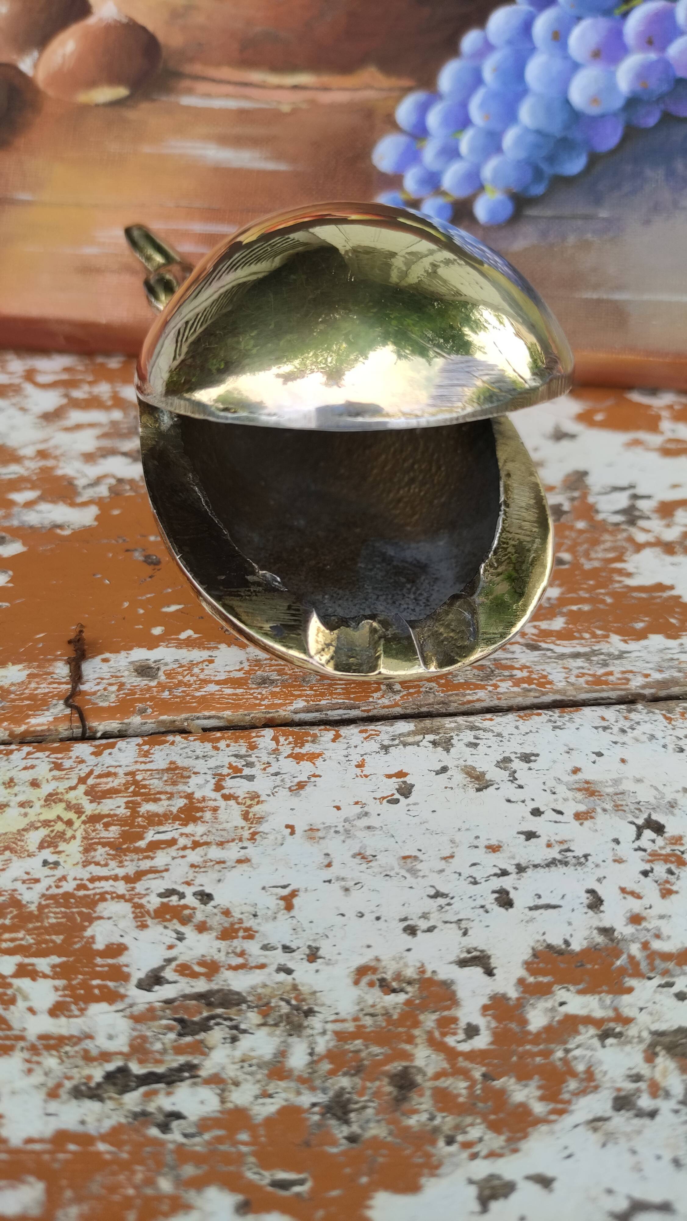 Old gilded brass ashtray