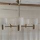 Brass and perspex chandelier with 5 lights - 1960s/70s