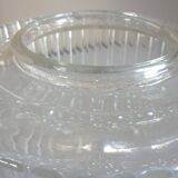 Large round ceiling light, molded glass wall light, thick, Helena Tynell, 1960s