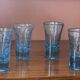 Lot de 4 verres soufflé bleux.