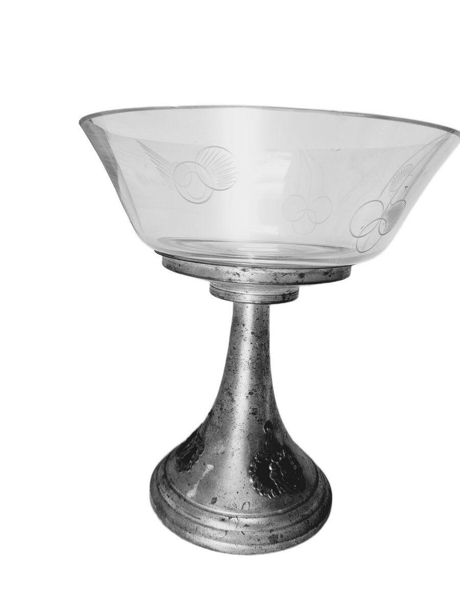 Bol Art Nouveau sur pied, Tchécoslovaquie, années 1900.