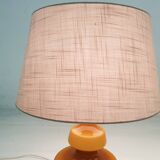 Set of two mid-century yellow glass table lights, Belgium 1960's