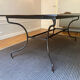 Beautiful teak dining table with 8 chairs.