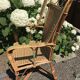 Rattan armchair with high back