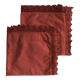 Pair of antique brick red cotton pillowcases