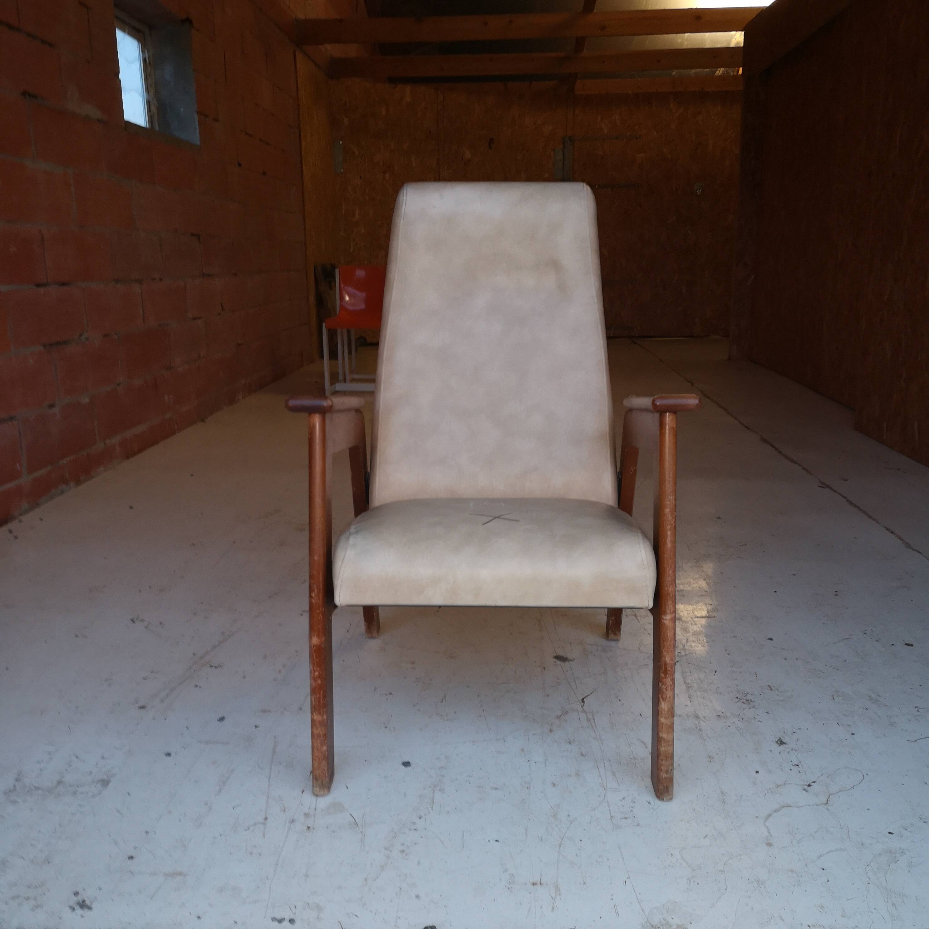 Modernist armchair in the design of René Gabriel in oak.