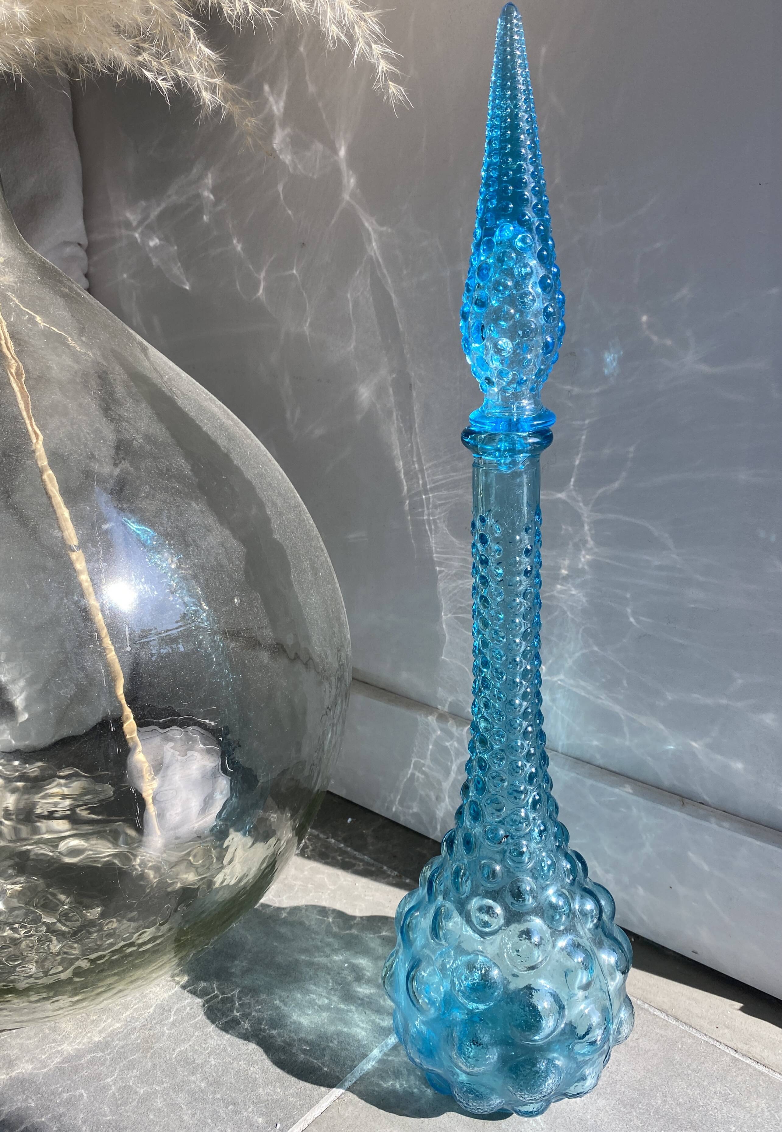 Carafe italienne vintage en verre d'Empoli
