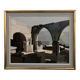 Oil on canvas Alain L'Hermitte Lhermitte geometric architecture 20th century