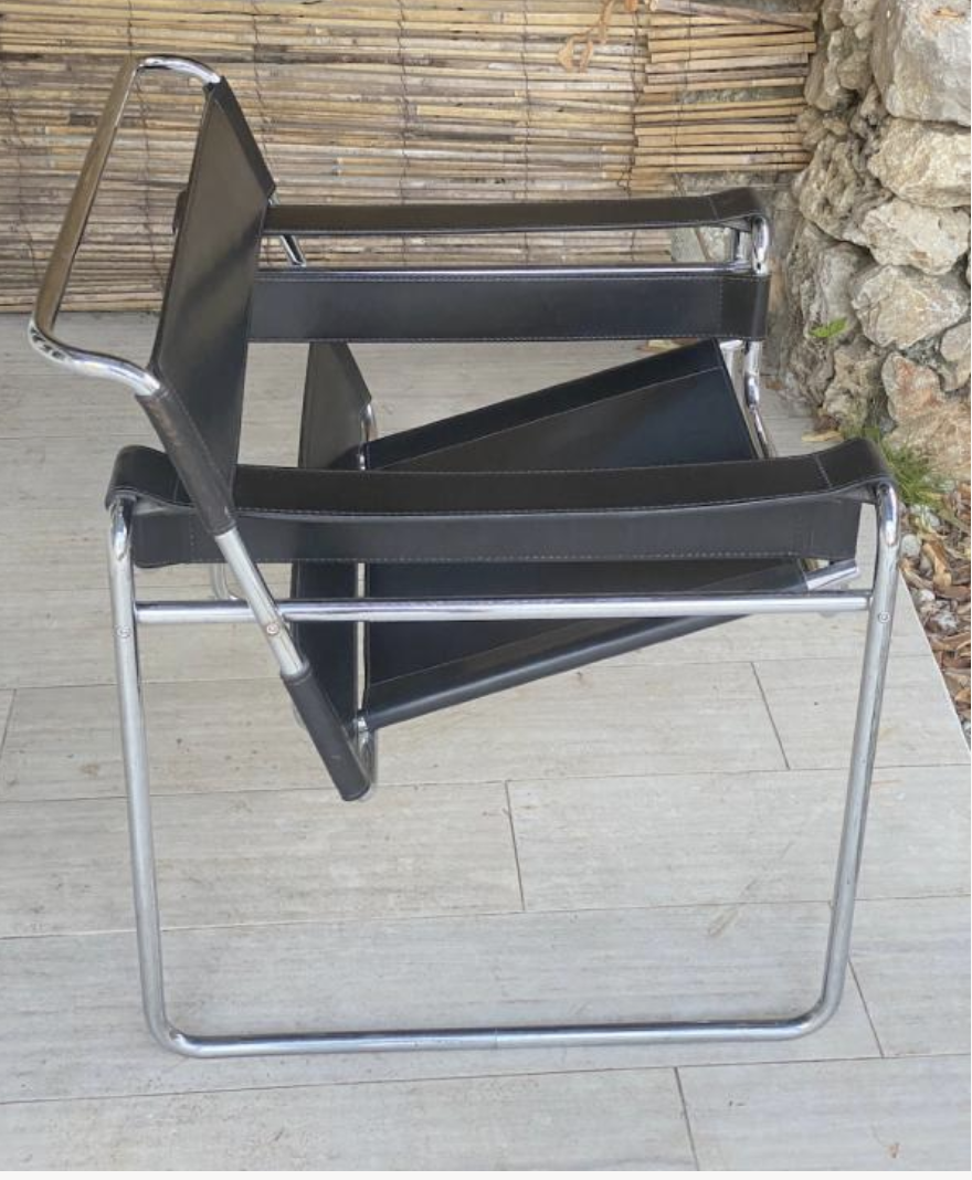 Armchairs Wassily, by Marcel Breuer, Edition Fasem, Italy 1988