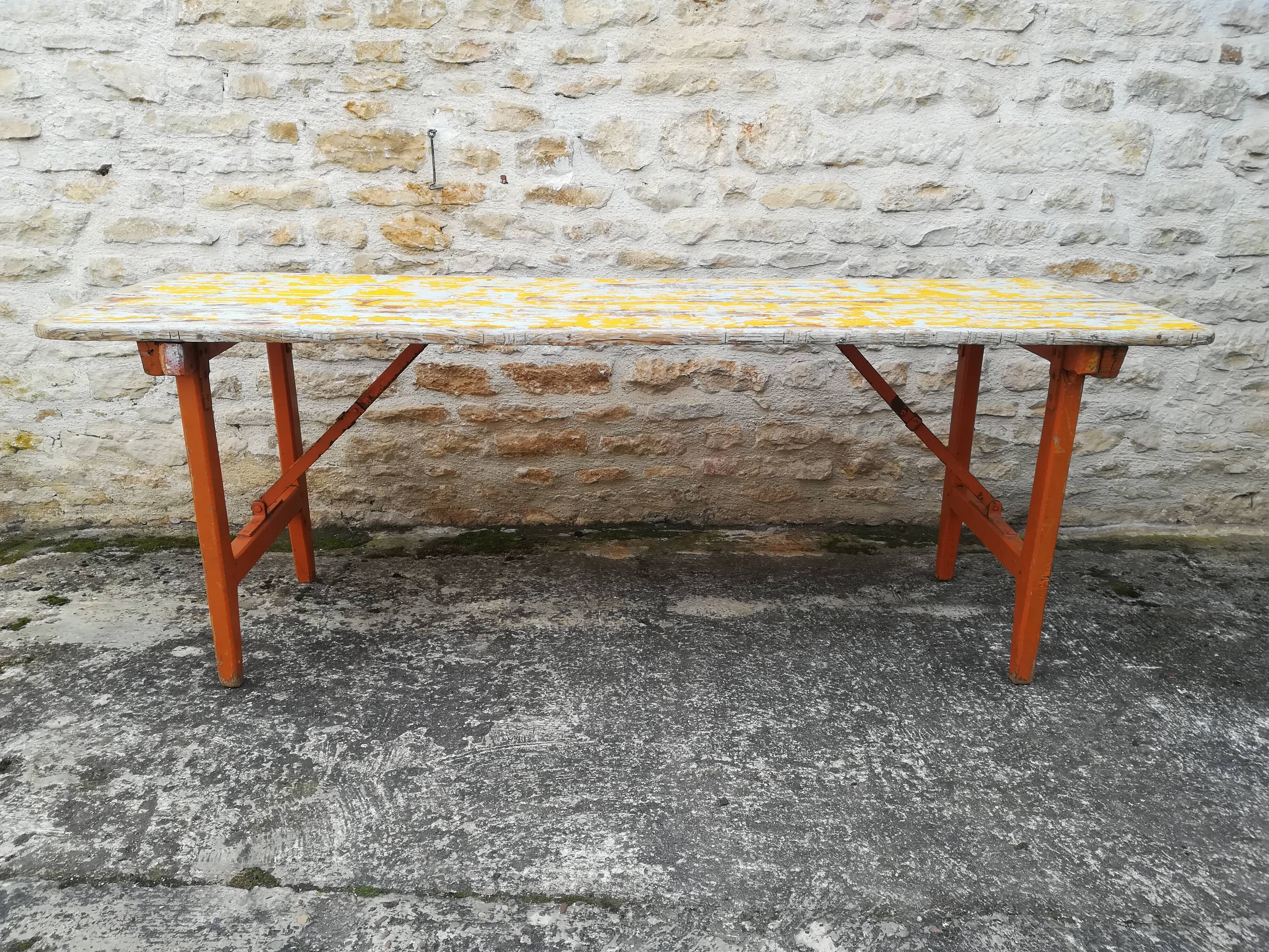 Folding brewery table
