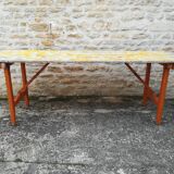 Folding brewery table