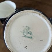 Set of two large Lunéville cups and saucers