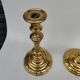 Pair of solid brass candlesticks, early 18th century.