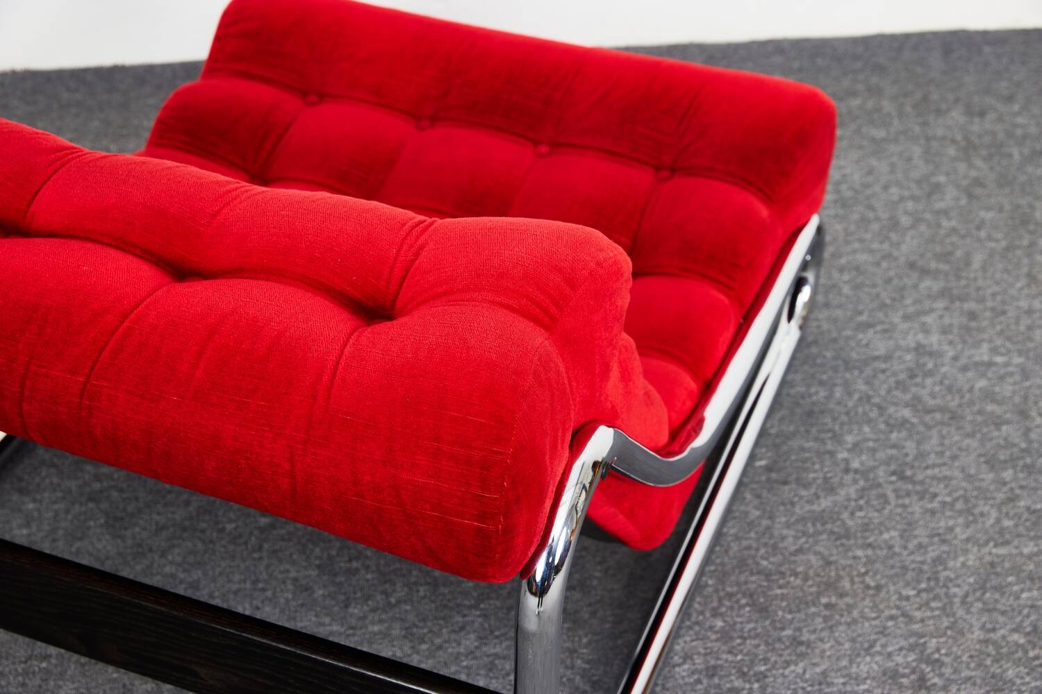 Fauteuil lounge vintage rouge Impala par Gillis Lundgren pour IKEA, Suède, 1970