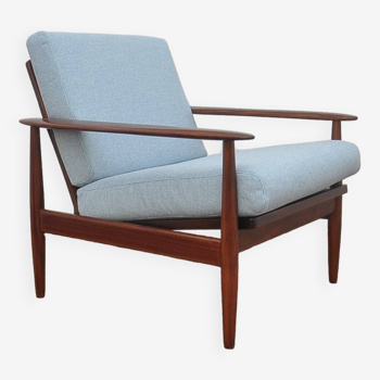 Fauteuil scandinave en bois de tétine dans le style Grete Jalk, années 1960.