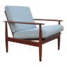 Scandinavian armchair made of teat wood in the Grete Jalk style, 1960s.