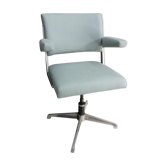 Chaise de bureau en tissu bleu
