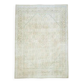 Tapis vintage persan fait main en laine et coton jaune des années 1970 287x390