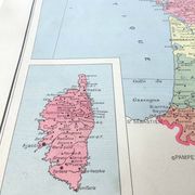 Old map of France and its departments in 1950 43x43cm