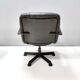 Postmodern Black Leather Office Chair by Vico Magistretti for ICF Design, 1978