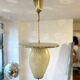 Mid-Century suspension in brass and opaline glass