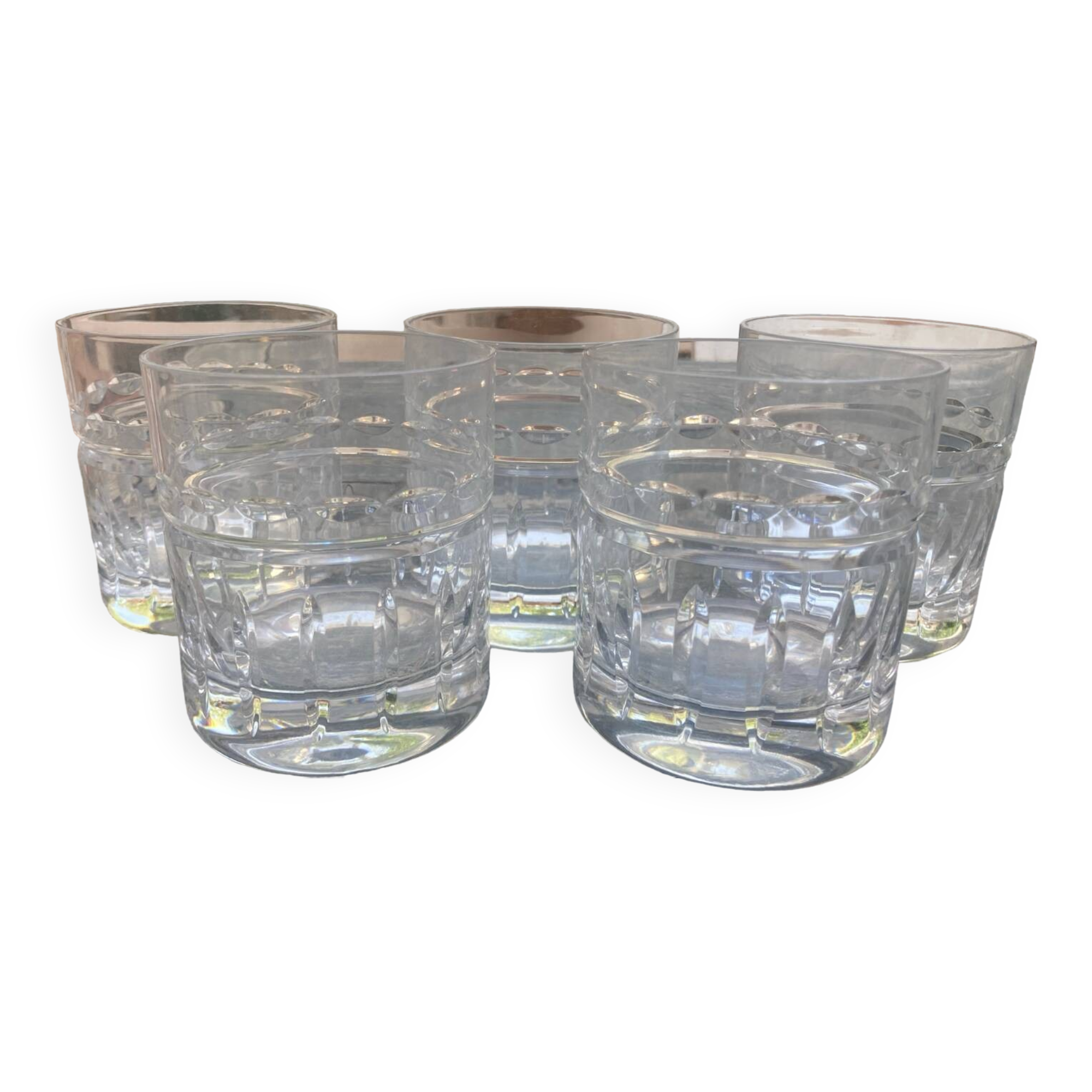 5 crystal whiskey glasses
