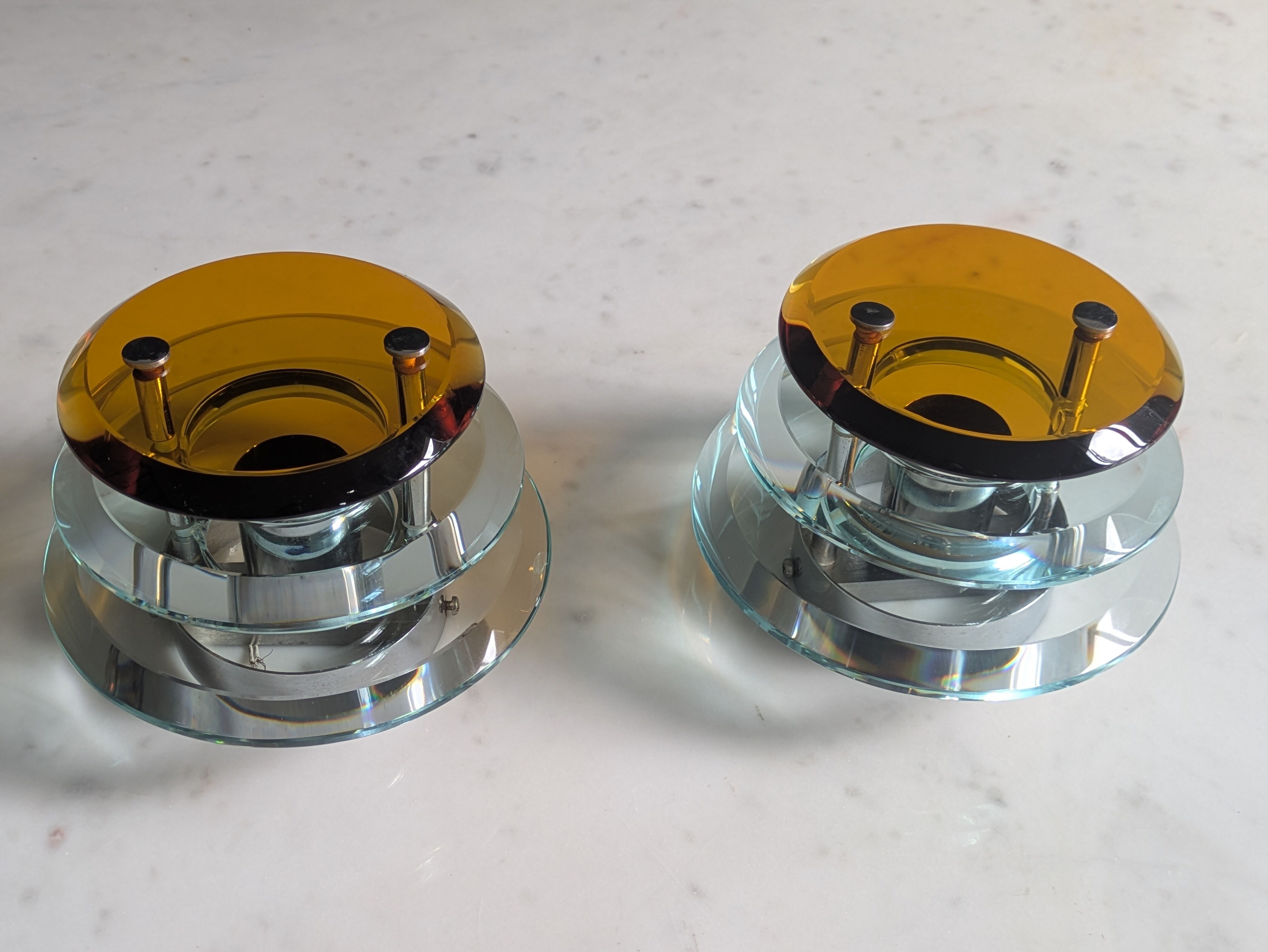 Italian vintage wall lights attributed to Fontana Arte.