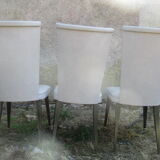 Suite of 6 dining chairs 50'S s imitation gray leather