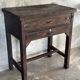 Antique Indonesian teak workbench with two drawers and stretcher H89.
