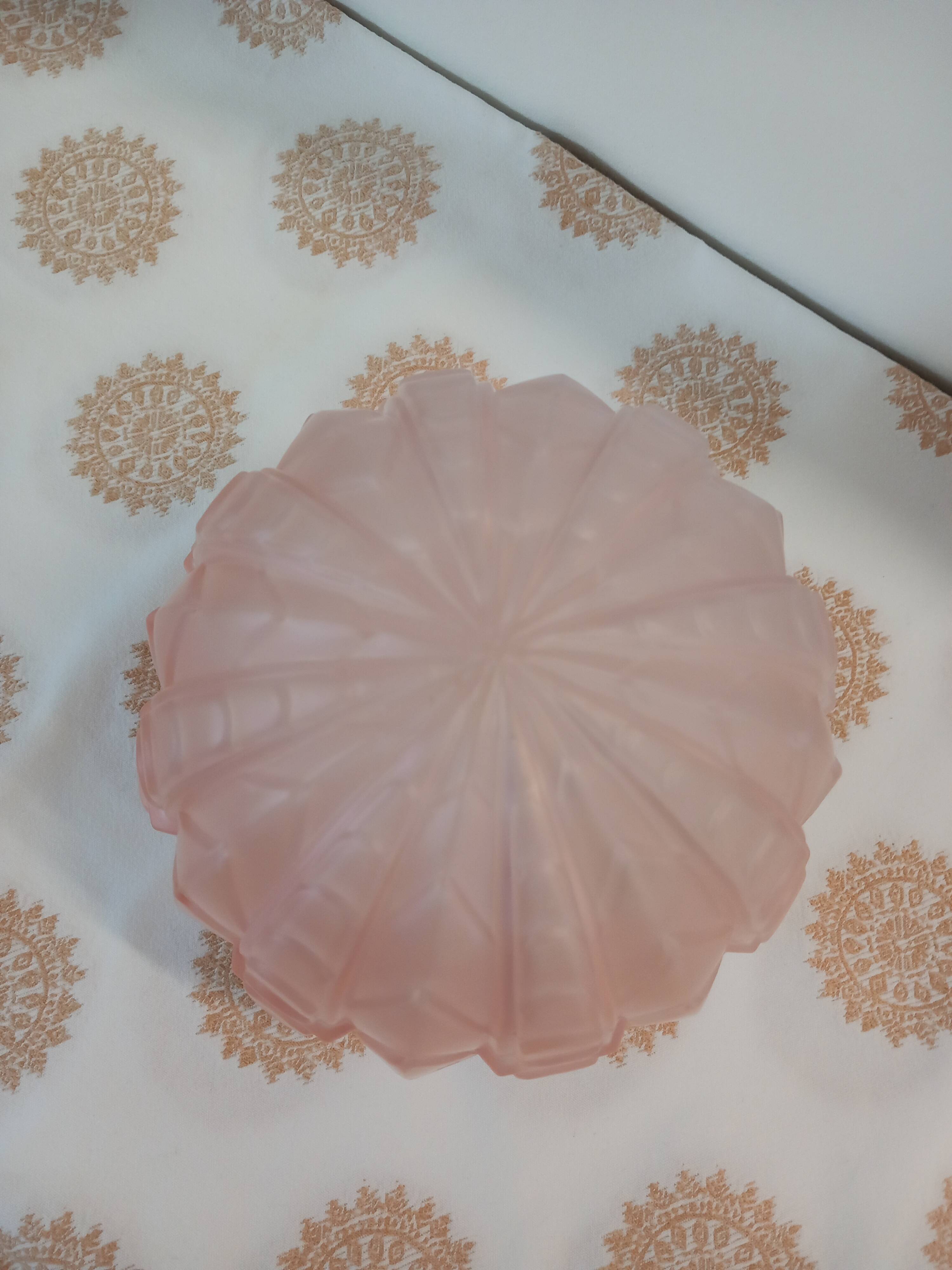 Old pale pink pressed glass globe