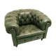 Former chesterfield green leather chair