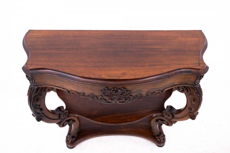 Rosewood console, France, circa 1890. After renovation.