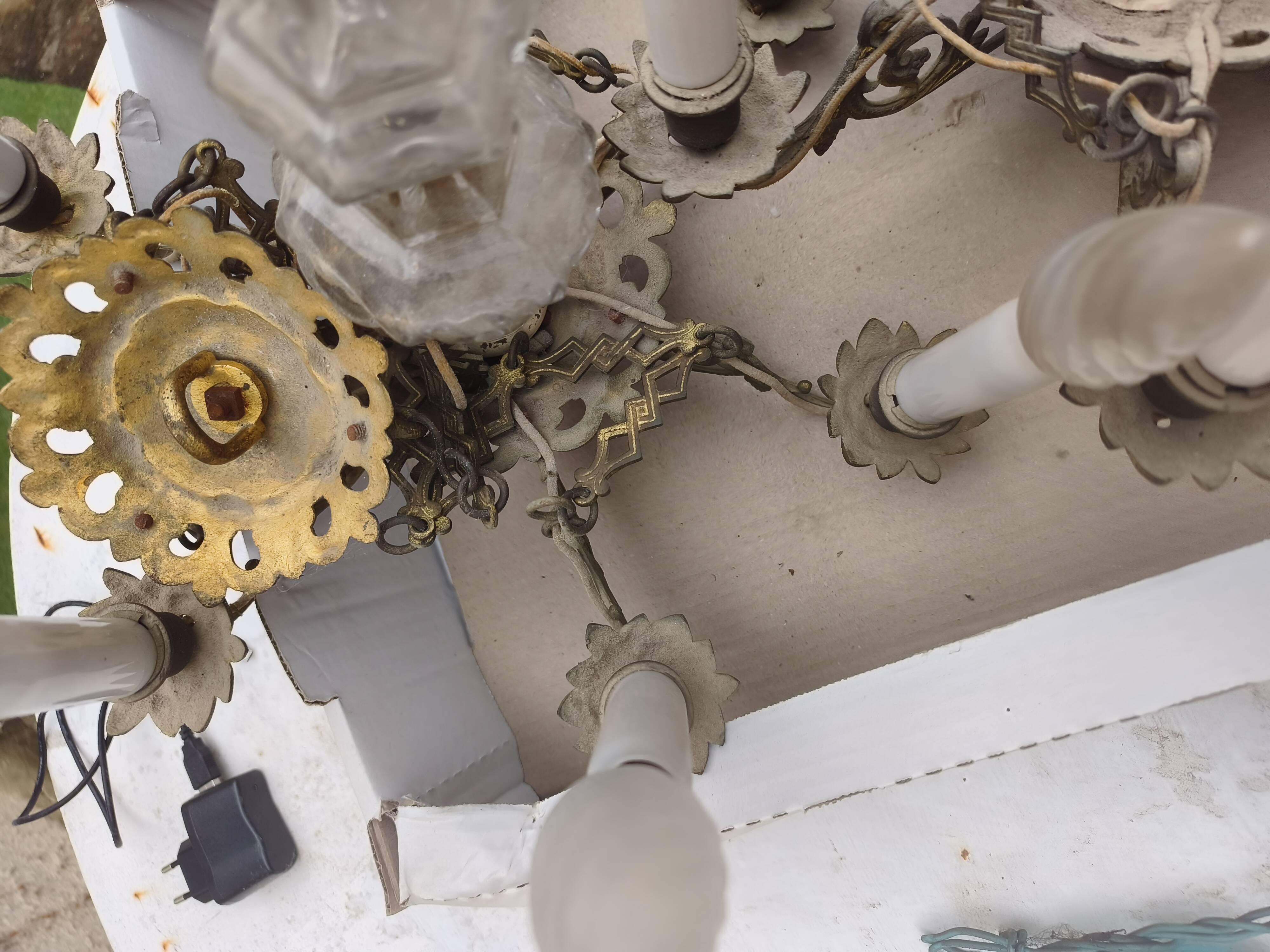 Pair of antique church chandeliers