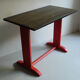 Oak, black and orange bistro table