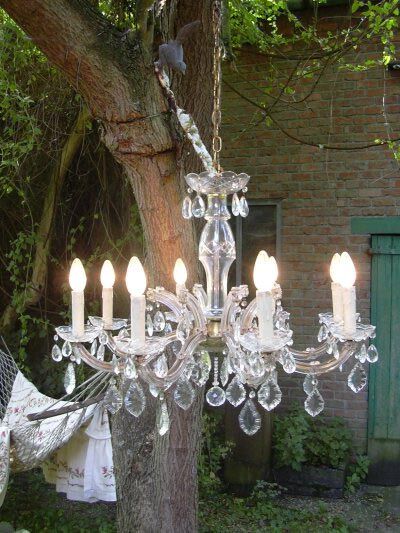 Old crystal chandelier, crystal chandelier