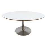 Vintage Dutch design oval dining table by Pierre Paulin Artifort