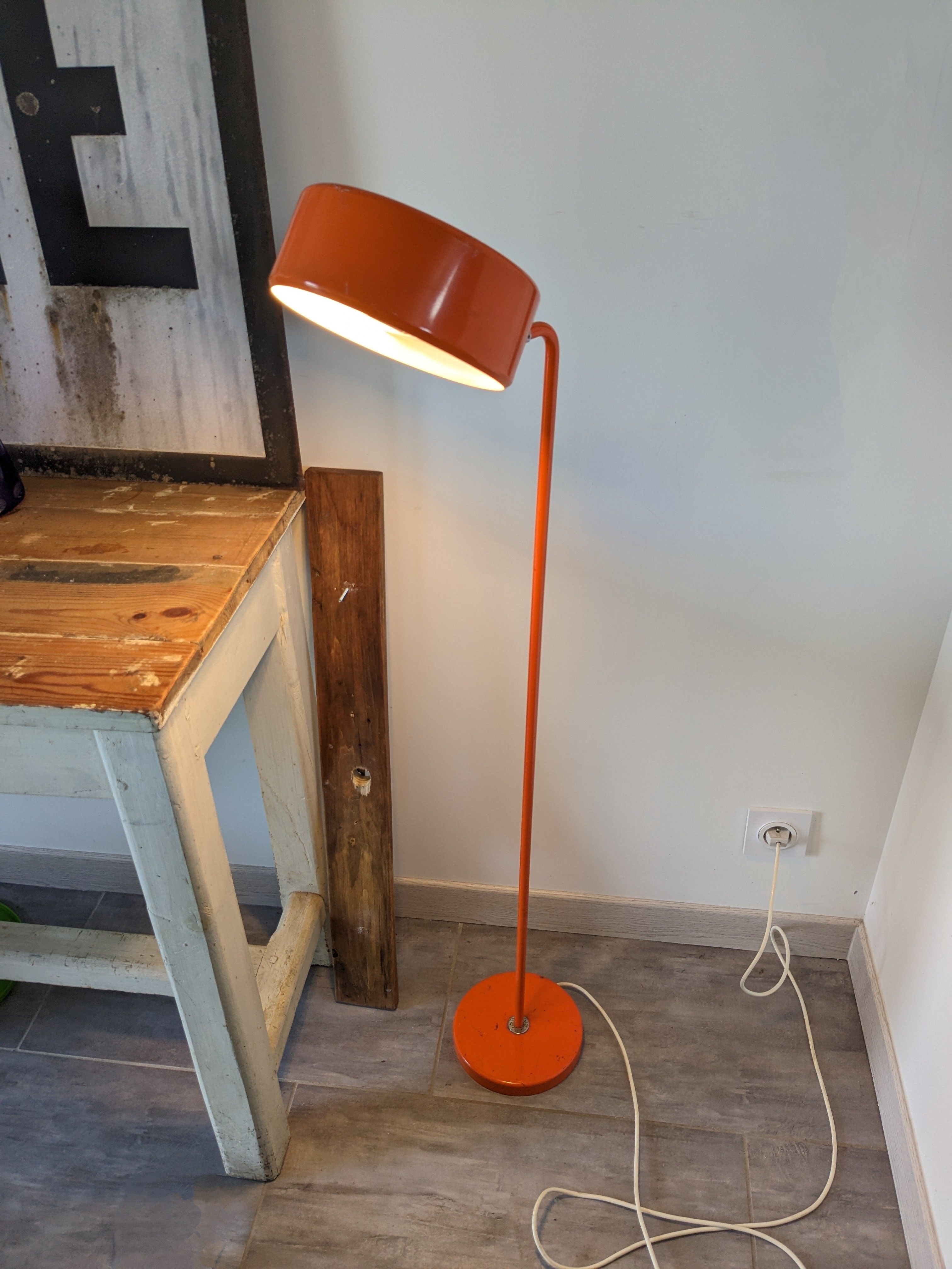 Large vintage orange lamp by Anders Pehrson for the Atelje Lyktan 1970