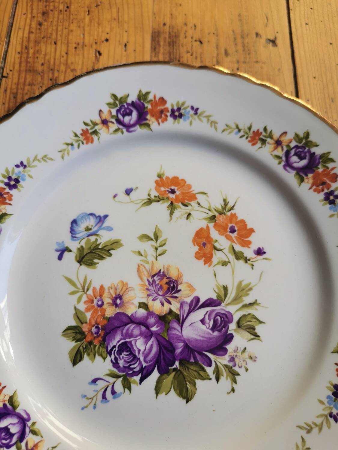 Mismatched vintage dinner plates