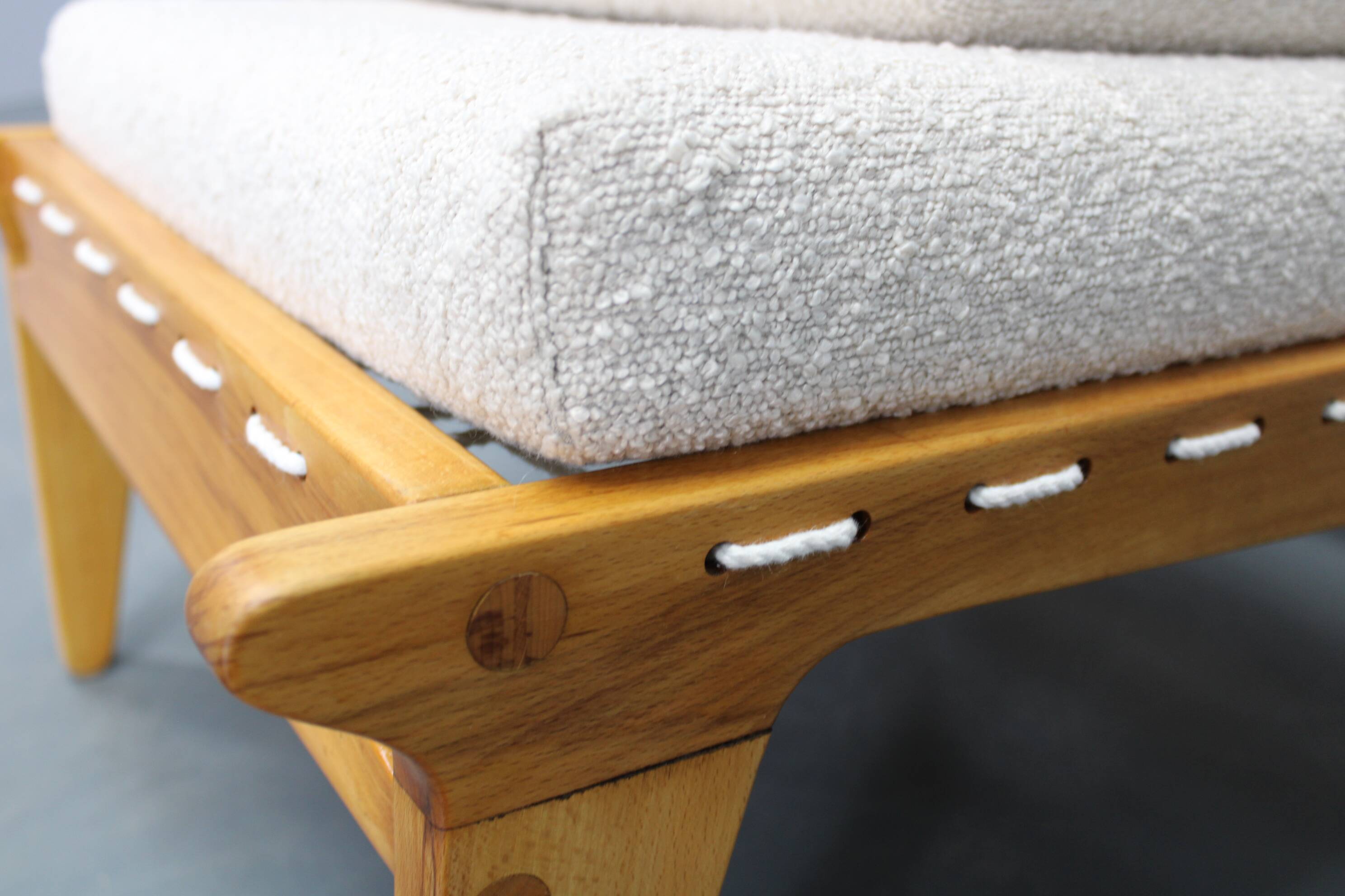 1950s pair of restored Uno and Osten Kristiansson "Hunting" chairs and ottoman