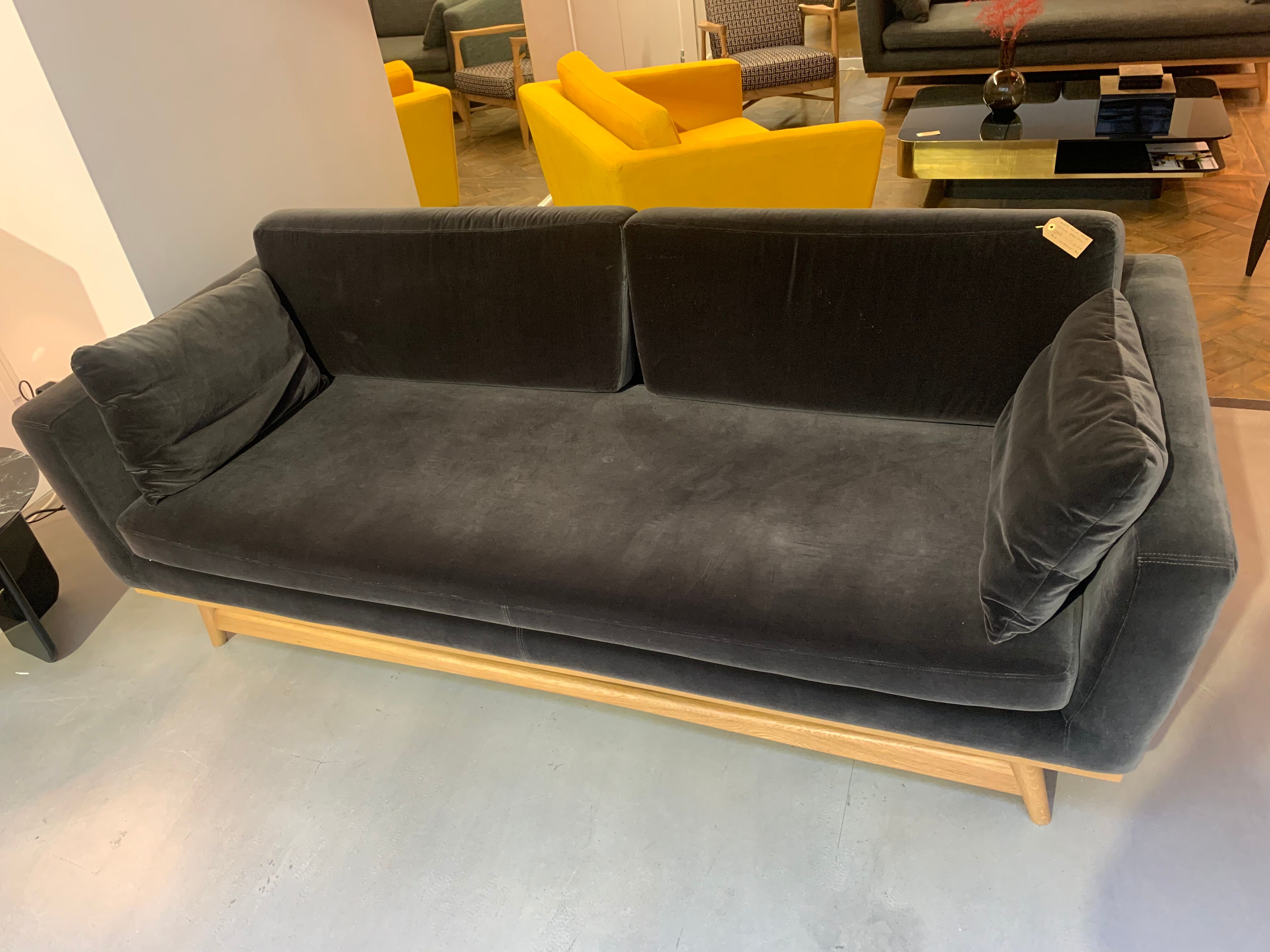 Sofa 210 solid oak navy blue