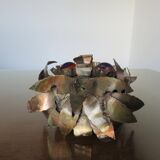 Owl in 1970s brutalist plate