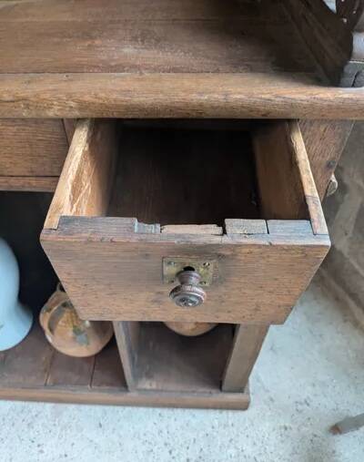 Authentic Old Craft Counter in Solid Oak - Panel Front